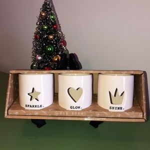 Rae Dunn “Sparkle, Glow, Shine” Tea Light Holders